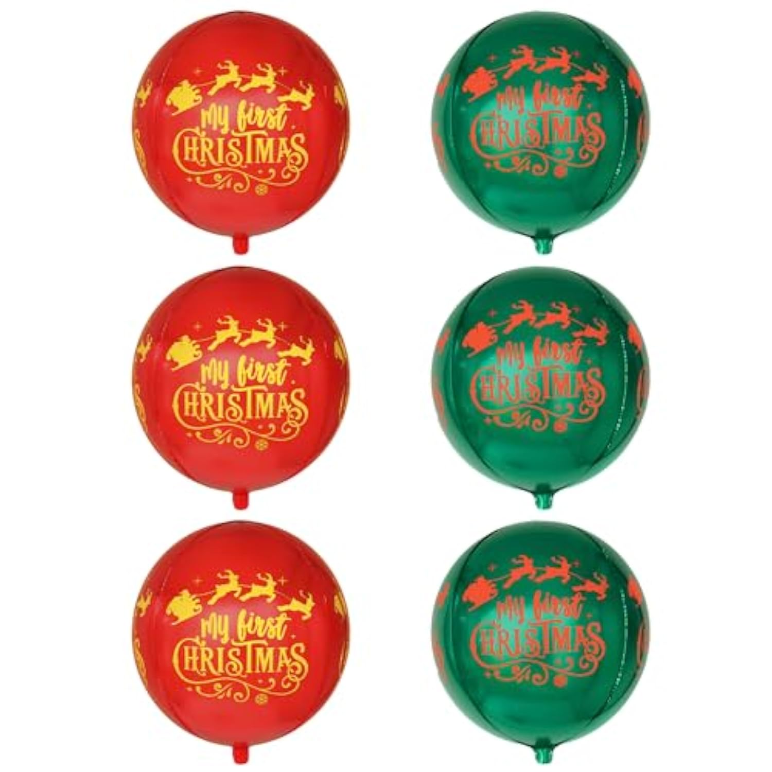 My First Christmas Balloons - 22 Inch, Pack Of 6 | Merry Christmas Foil Balloons For 1St Birthday Decorations