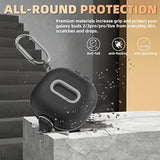 Secure Lock Case For Samsung Galaxy Buds 2 Pro/ Buds 2/ Buds Pro/ Buds Live, Shock-Absorbing Protective Cover Tpu Hard Shell With Lanyard And Keychain[One-Click Pop] (Black)