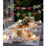 Fall In Love Banner Maple Leaves Glittery Garland For Fall Autumn Themed Wedding Engagement Bridal Shower Party Decorations