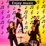 8Pcs Music Notes Party Decorations, Black Musical Note Hanging Swirl, Music Theme Party Supplies, Musical Notes Garland For Concerts, Music-Theme Parties, Birthdays, Weddings And Baby Showers