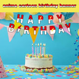 Pre-Strung Cartoon Red & White Banner Animation Birthday Party Garland