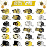 30pc Shiny Happy New Year Hanging Swirls Party Decorations 2025