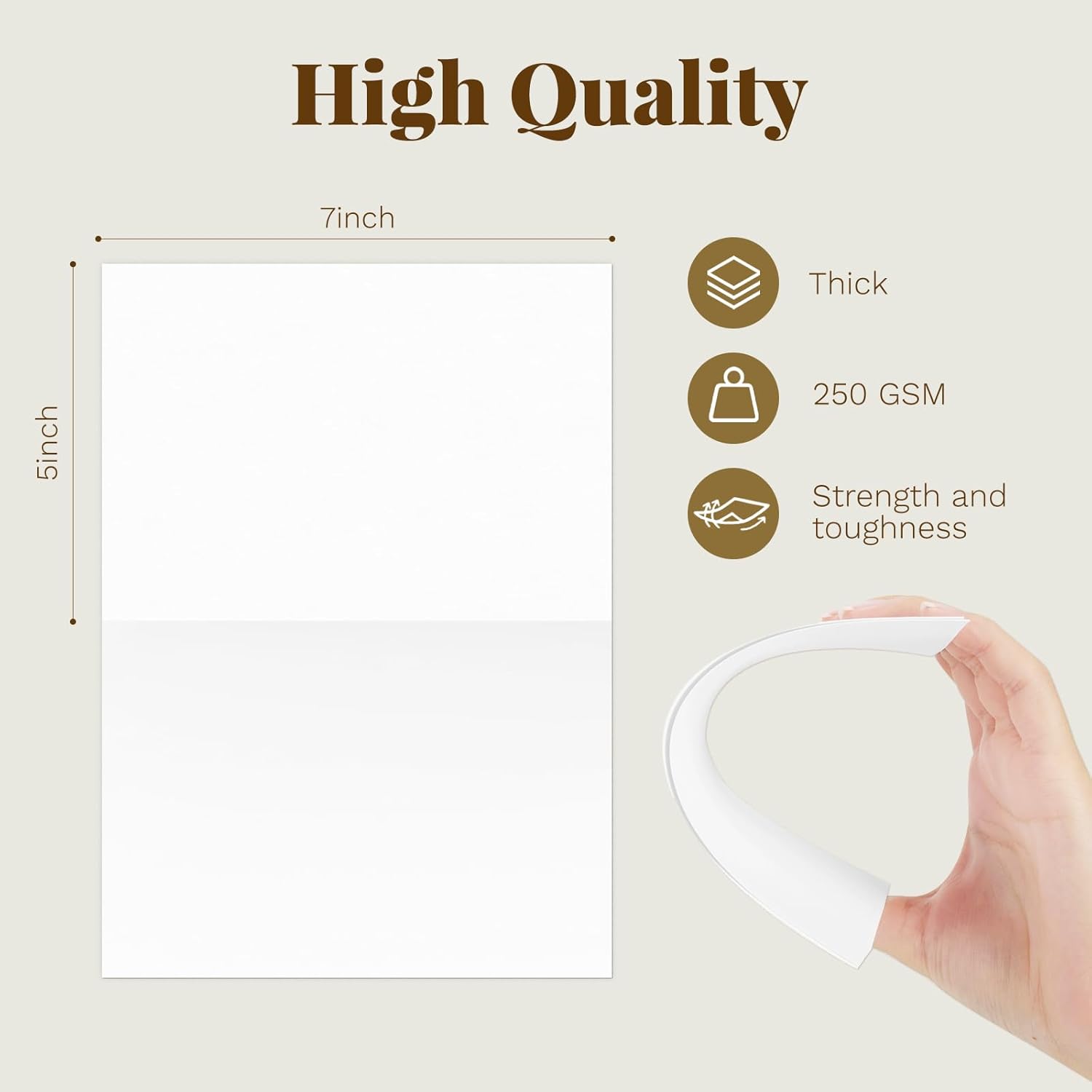 Blank Note Cards And Envelopes 5 X 7 Folded Cardstock And A7 Envelopes Self Seal 100 Pack For Invitations, Wedding, Diy Greeting Cards, Birthday