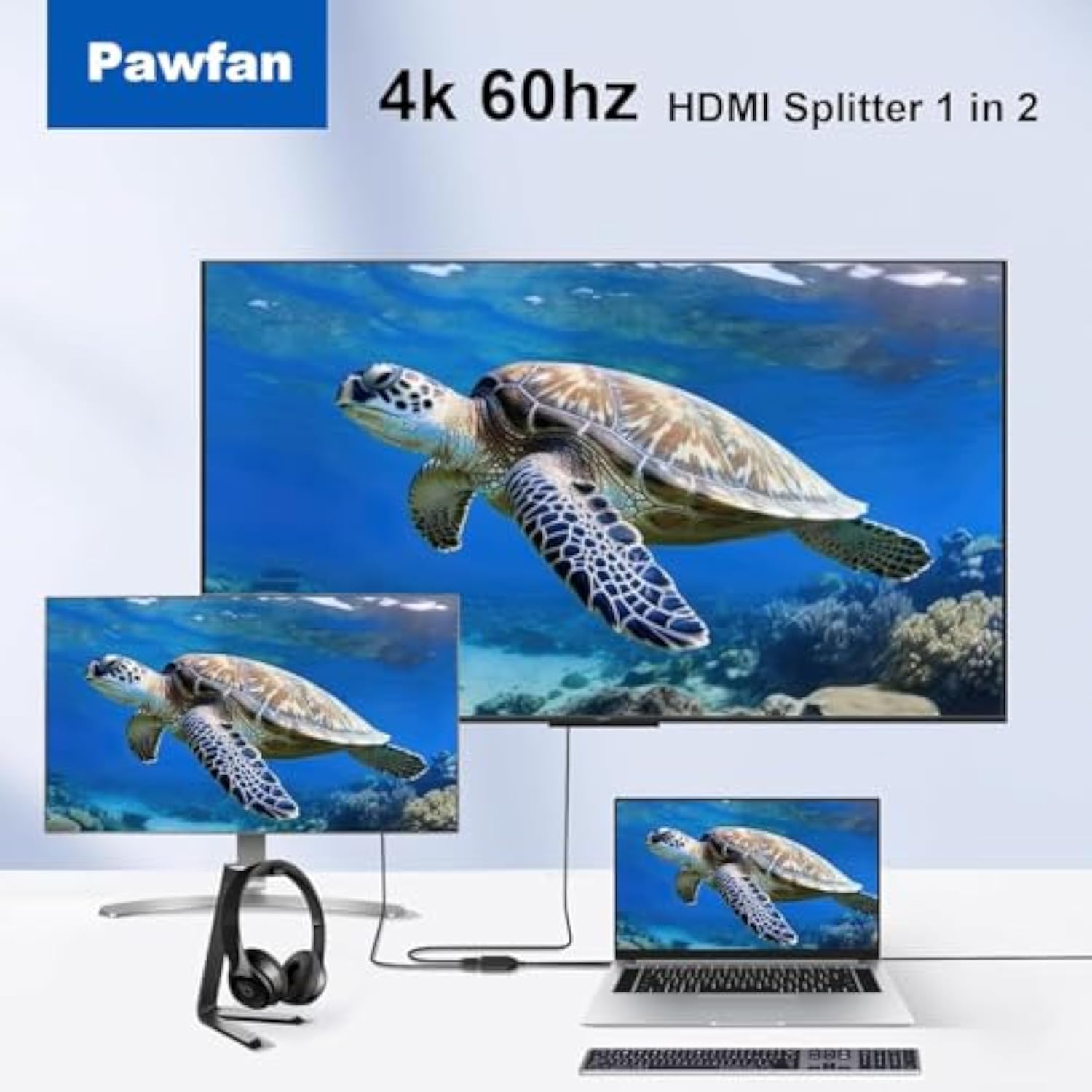4K 60Hz Hdmi Splitter 1 In 2 Out Hdmi Cable Male To Dual Female Hdmi 2.0 With