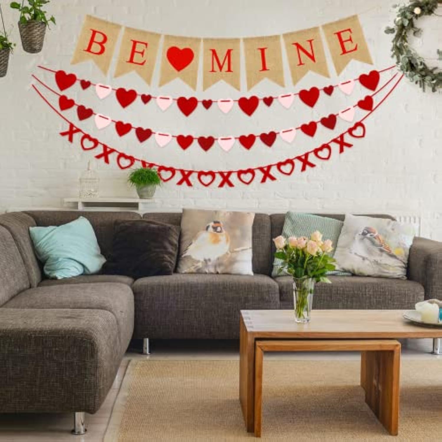 4Pcs Valentines Day Decorations Set No Diy Required Be Mine Love Heart