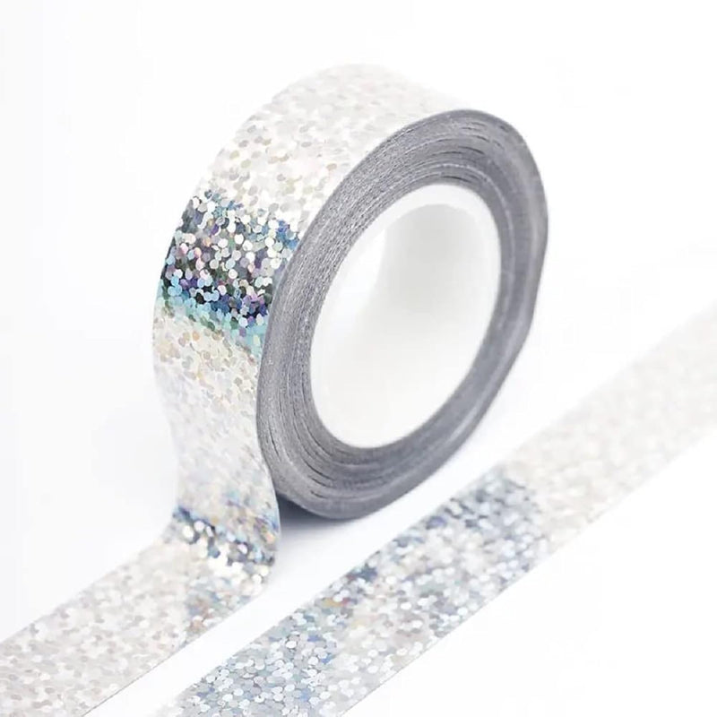 Solid Foil Holographic Glitter Effect Washi Tape Decorative Self Adhesive Mask