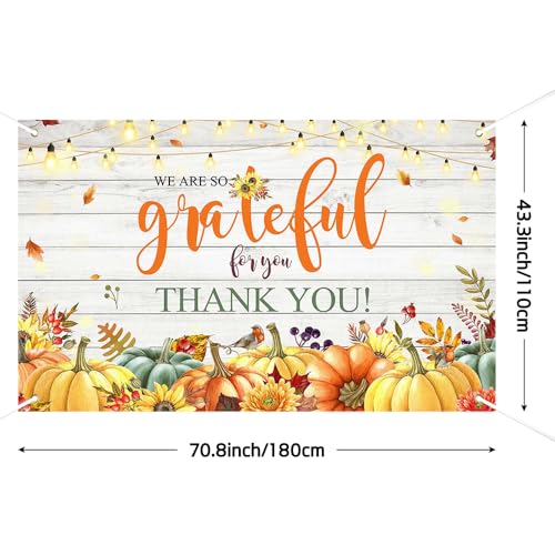 Fall Thank You Banner Thanksgiving Backdrop 70.8x43.3 in