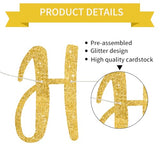 Pre-Strung Glitter Gold Happy Anniversary Banner Wedding Decor