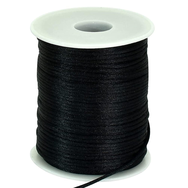 2Mm X 110 Yards Black Nylon Cord Satin String For Bracelet Jewelry Making Ratt