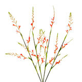 Artificial Plant Flowers, 4 Bouquets Of Long-Stemmed Freesia, Suitable For Home Diy Flower Arrangement, Wedding Party Table Decoration (Golden Red) (4, Golden Red)