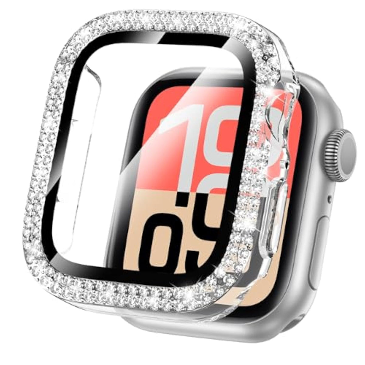 44mm Bling Case with Glass Screen Protector for Apple Watch Series 4/5/6, SE 3/2/1