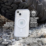 Voyager Series - Iphone 15 Case 6.1" [Compatible With Magsafe] [Anti-Yellow] Magnetic Charging Phone Case With Belt Clip Holster Kickstand [18Ft Military Grade Drop Protection] - Clear