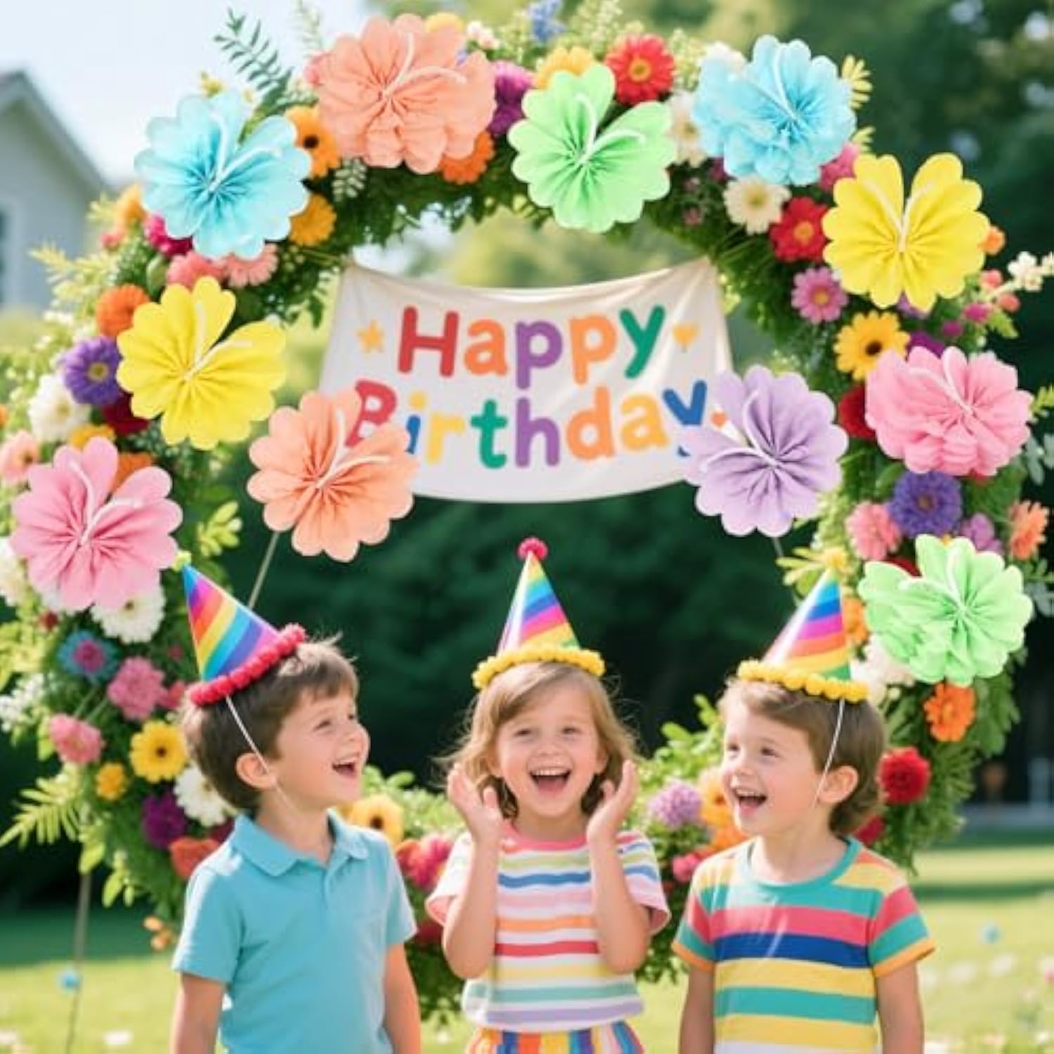 12 Pcs Pastel Tissue Paper Flowers, 12 Inch Handcrafted Paper Flowers For Wedding, Birthday Backdrop, Baby Shower, Classroom, Wall Decor, Butterfly Flower Party Decorations