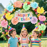 12 Pcs Pastel Tissue Paper Flowers, 12 Inch Handcrafted Paper Flowers For Wedding, Birthday Backdrop, Baby Shower, Classroom, Wall Decor, Butterfly Flower Party Decorations