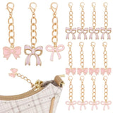 30Pcs 3 Style Pink Bow Keychains Party Favor Key Chains Alloy Enamel Coquette Bowknot Purse Handbag Backpacks Charm Decorations For Birthday Team Cheer Preppy Wedding Shower Gift Supplies