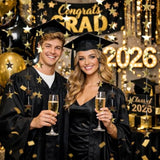 105Feet Gold Star Garland Banner Hanging Birthday Graduation Party Decorations- Golden Double Side Twinkle Paper Stars Streamers Backdrop For Prom Classroom Welcome Home Ceiling Decor, 8Pack