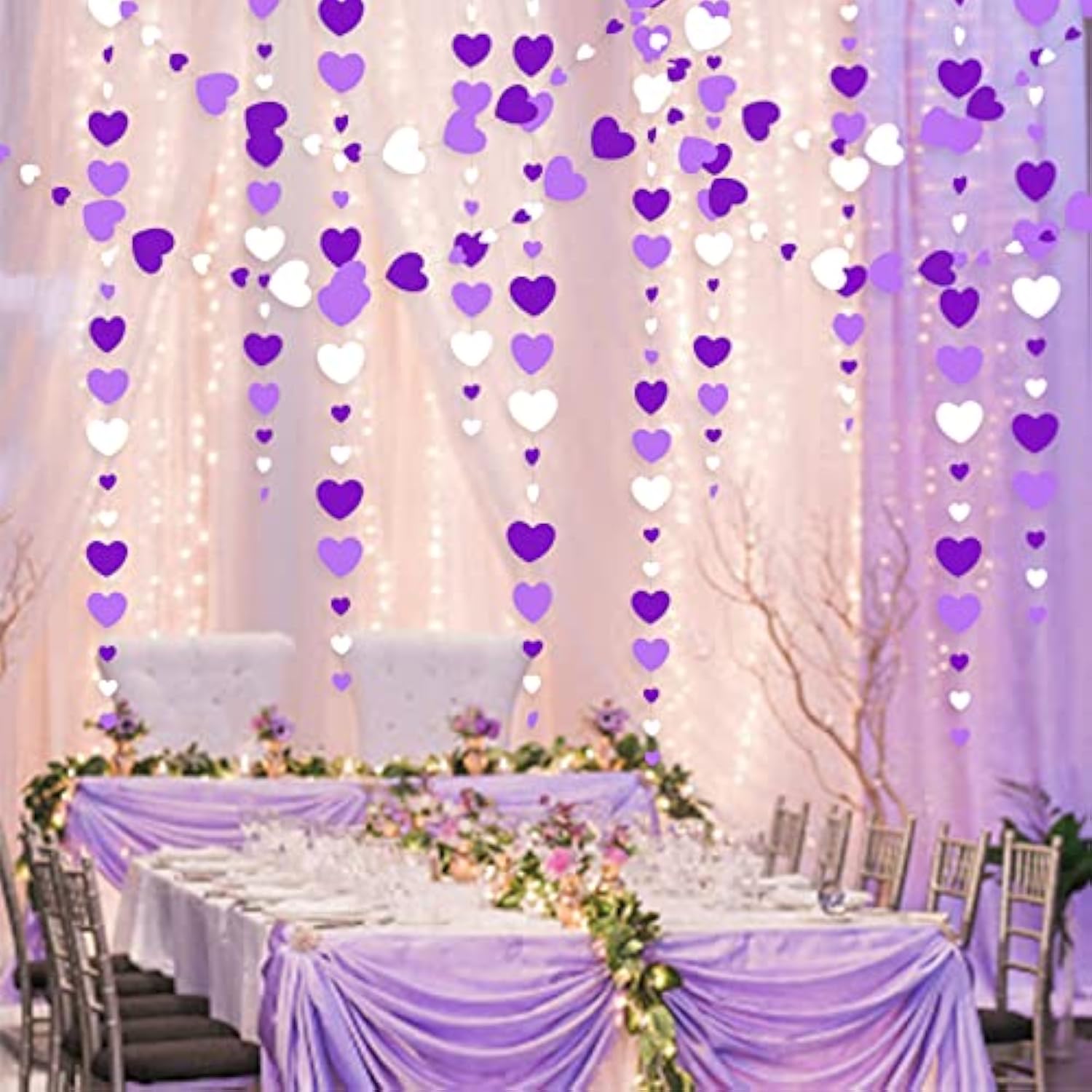 Valentines Day Party Decorations Lavender Love Heart Garland Purple An