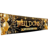 Well Done Congratulations Banner - We Are so Proud of You - Graduation Decorations for Prom - 6 x 1.3ft (Black and Gold)