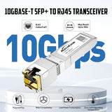 10Gb Sfp+ To Rj45 Transceiver, Auto-Negotiation Copper Sfp To Ethernet Module Support 10G/5G/2.5G/1.25G For Cisco/Ubiquit/Tp-Link/Netgear/D-Link/Mikrotik/Unifi/Brocade/Broadcom (1-Pack, 30M)
