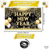 Xtralarge Happy New Year Banner 72x44in 2026 Party Backdrop