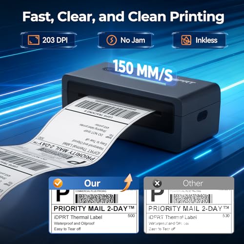 Bluetooth Thermal Shipping Label Printer, Portabel Label Printer, Address Label Maker Machine With Tape For Small Business, 4X6 Thermal Labels Printer For , Ebay, Usps, Shopify, Etsy, Etc