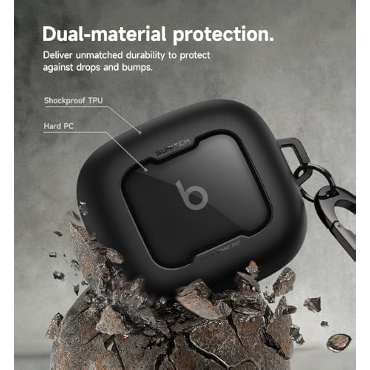 Beats Powerbeats Pro 2 Case Cover with Magnetic Locking, Shockproof Bumper Protective Covers, Black