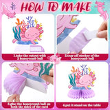 12 Pcs Axolotl Birthday Party Decorations Axolotl Honeycomb Centerpieces Table Decoration 3D Double Side Cute Table Topper For Axolotl Backdrop Party Favor
