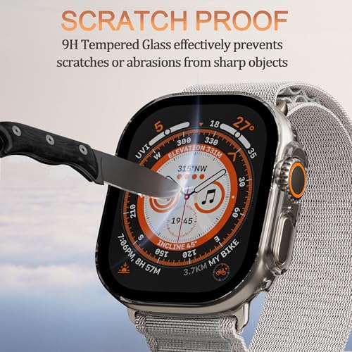 2 Pack Hard Pc Case For Apple Watch Ultra 3 (2025)/ Ultra 2 / Ultra Screen Protector 49Mm, With 9H Tempered Glass, Full Protective Cover For Iwatch Ultra 49Mm, Clear