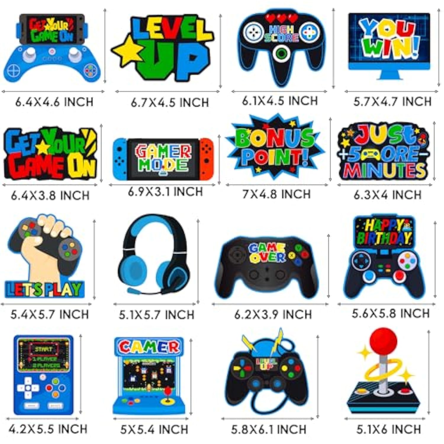 20pcs Video Game Hanging Swirls – Game On Theme Decorations for Boys Gamer Party