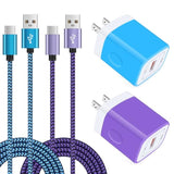 Fast Charger Block Wall Pug Type C Charger Cable Quick Phone Charger For Samsung Galaxy S24 S23 S22 S21 S20 Ultra Fe 5G Plus S10 S10E S9 S8 Note 20 10 9 8, A53 5G A52 A42 A32 A13 A14 A51 A71 A20 A03S