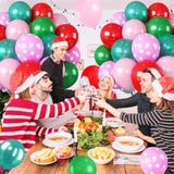 Christmas Balloons Red Pink Green Polka Dot Pearl Party Decoration