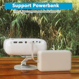 Mini Hd Projector, Powerbank Powered, 10000 Lumens Portable With Tripod For Outdoor Travel Theater, Compatible With Android/Ios/Windows/Tv Stick/Hdmi/Usb