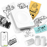 Sticker Printer, Pm230 Mini Printer, Bluetooth Sticker Maker Machine With 3 Rolls Paper, Portable Print Pod For Journal, Lists, Study Notes, Pictures, Diy Gifts For Home Christmas, White