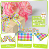 2 Roll 20 Yard Easter Spring Pastel Wired Ribbon, Gingham Ribbon Pink