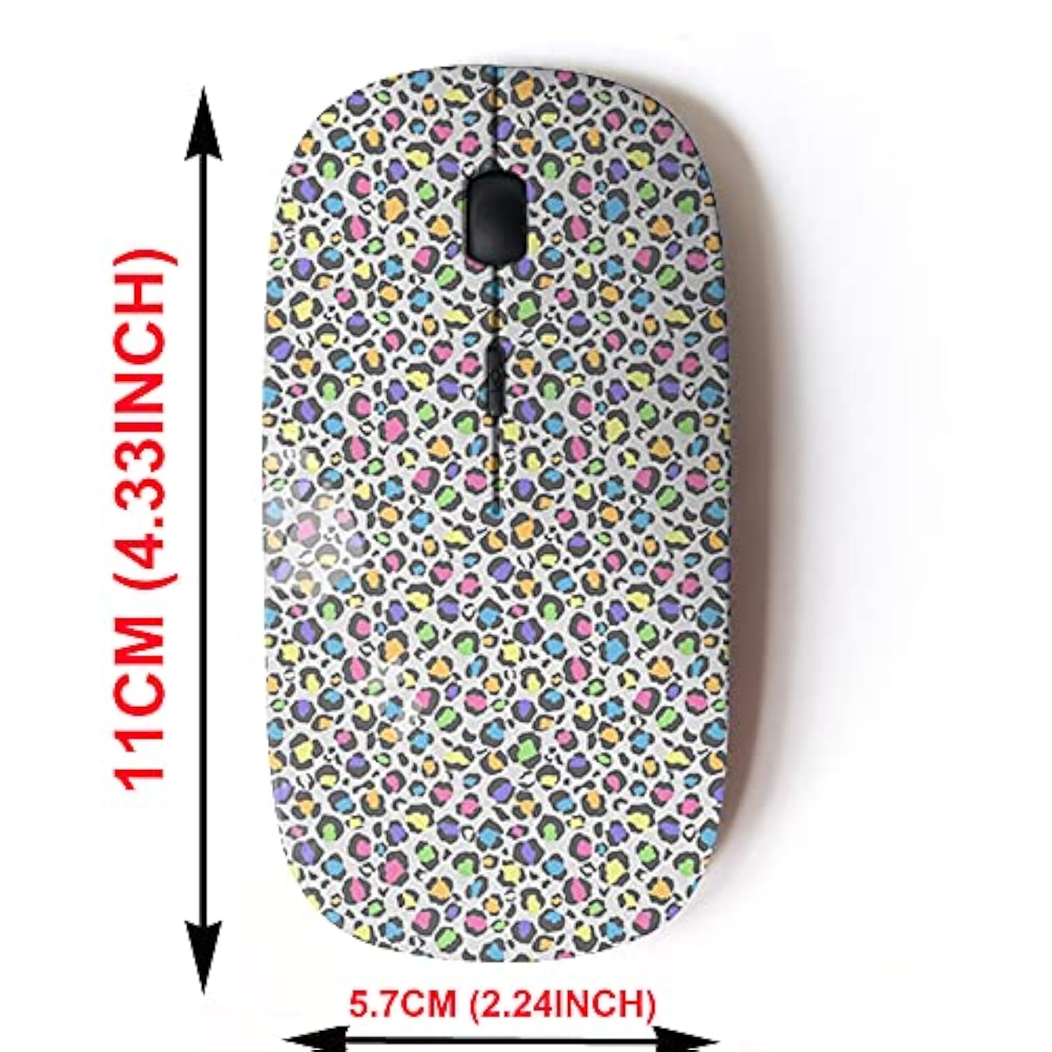 2.4G Wireless Mouse With Cute Pattern Design For All Laptops And Desktops With Nano Receiver - Leopard Print Design