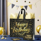 2pk Large 13" Birthday Gift Bags — Reusable Bags with Tissue Paper & Cards