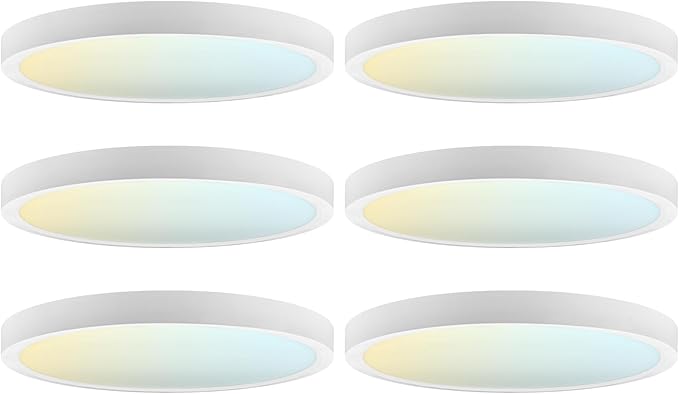 6 Pack 7 Inch LED Flush Mount Ceiling Lights 1150LM 5CCT Dimmable Fixtures