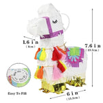 Mini Llama Pinatas 6 Pack - Small Birthday Pinata Party Favors For Adults & Kids - Cinco De Mayo, Gender Reveal & Mexican Fiesta Party Decorations