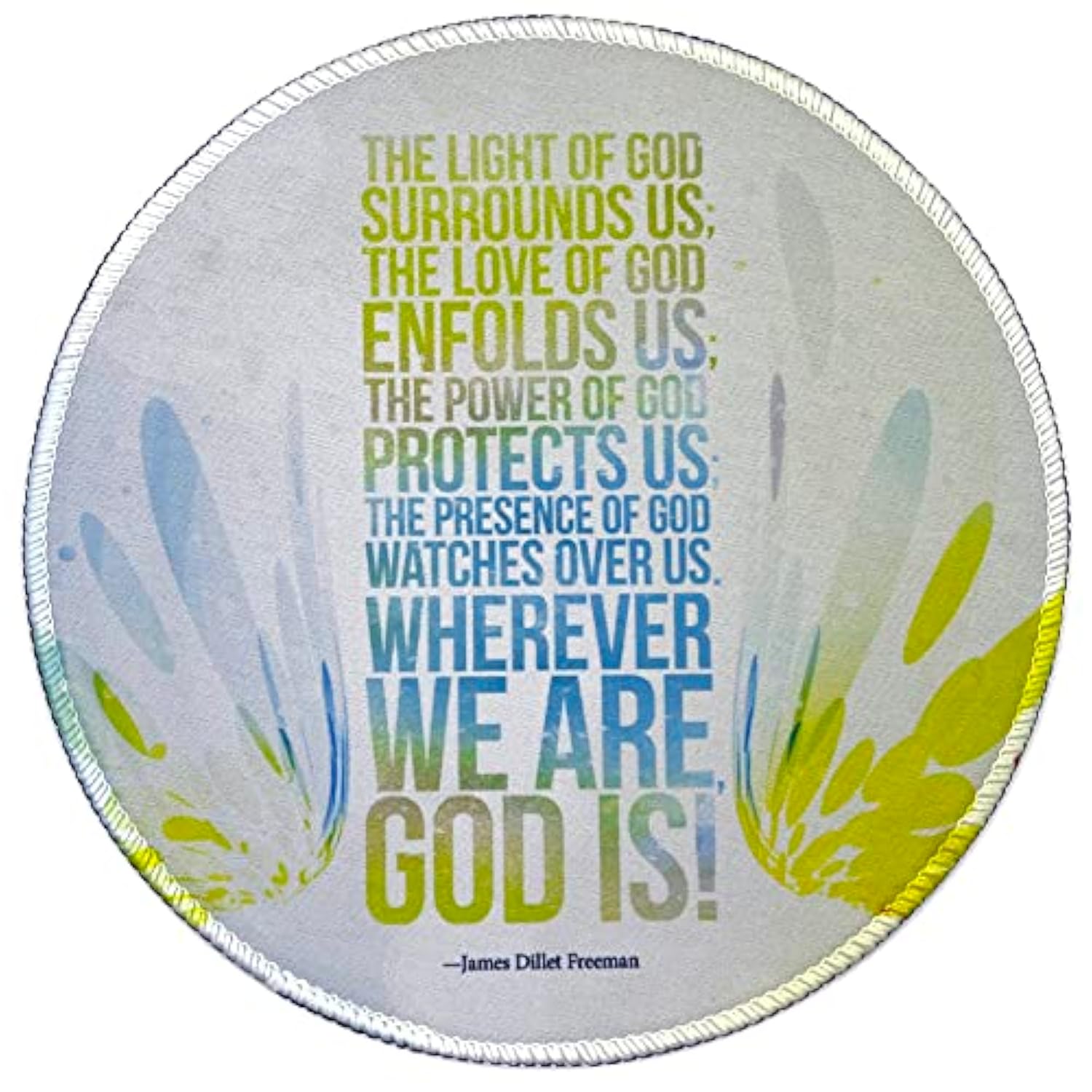 – Inspirational Round Mousepad For Apple Magic Mouse And Wireless Laptop Computers, Cute Pads For Office Desk, 8.5” Circle, Artsy Aesthetic Design Featuring The Prayer For Protection