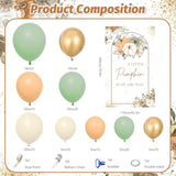 Pumpkin Baby Shower Balloon Arch Kit with Backdrop Orange Green Gold White Balloons Decor