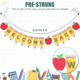 Back to School Banner Pre-Strung Apple & Pencil Garland for Classroom & Parties