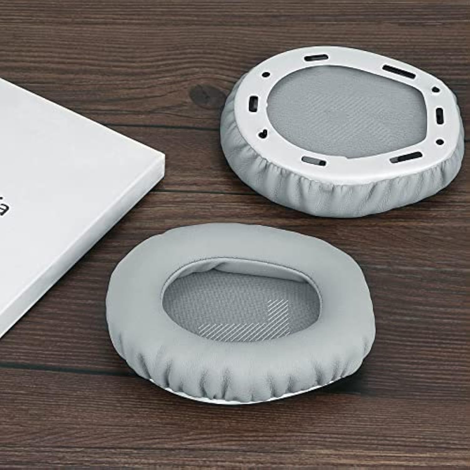 Geekria QuickFit Replacement Ear Pads for JBL Quantum 100 Headphones Ear Cushions, Repair Parts (Light Grey)