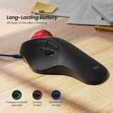 Wireless Trackball Mouse, Rechargeable Ergonomic Rgb Rollerball Mouse, Easy In