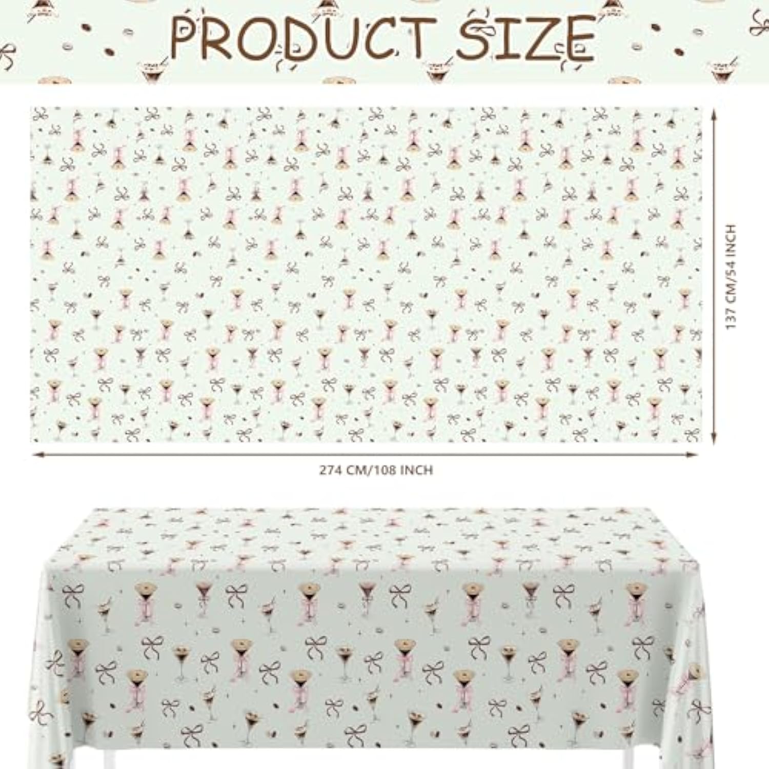 3 Pcs Espresso Martini Tablecloth A Tini Bit Older Birthday Table Covers Coffee Martini Themed Disposable Table Cloth Bachelorette Bridal Shower Party Supplies