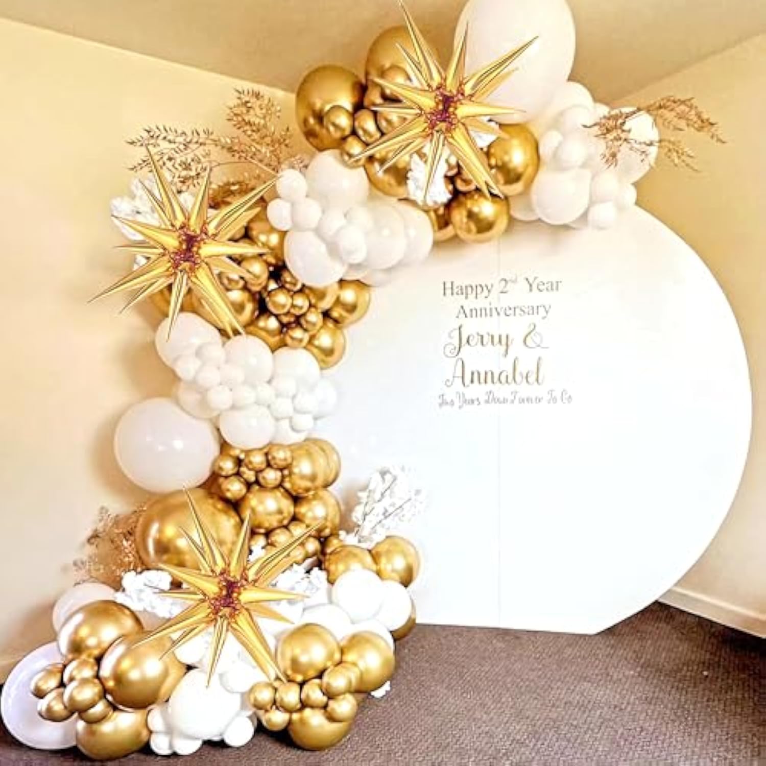 White & Gold Balloon Arch Kit  130pcs for Parties, Weddings, Showers and Celebrations