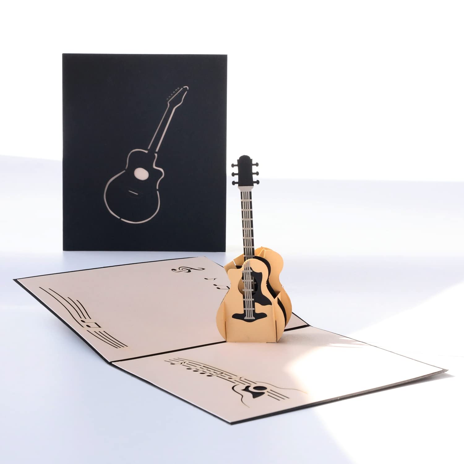 Guitar Pop up Cards Birthday,Valentines,Anniversary Thank You Card for Husband Daughter Wife, Laser Cut Gift Card with Envelopes all Occasions, 2PCS