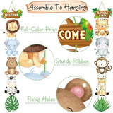 Jungle Safari Animal Party Decorations Welcome Jungle Party Door Signs Safari Theme Cutouts Banners For Wild One Birthday Party Baby Shower Supplies