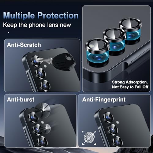 for Galaxy Z Fold 7 Camera Lens Protector, 9H Tempered Glass Anti Scratch Camera Screen Protector Film, Zfold7 Metal Individual Ring Lens Cover for
