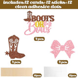 Boots Or Bows Gender Reveal Centerpiece Sticks Cowgirl Party Table Toppers 12Pcs Glitter Boots Or Bows Party Supplies For Western Themed Boy Or Girl Baby Shower Birthday Party Decor