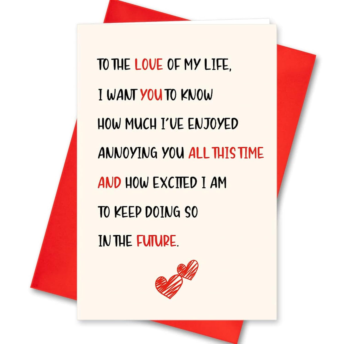 Funny Valentine'S Day Card To The Love Of My Life, How Much I Enjoyed Annoying You Now And How Excited Doing So In The Future, Happy Birthday Card Romantic Anniversary Wedding Card For Him Her